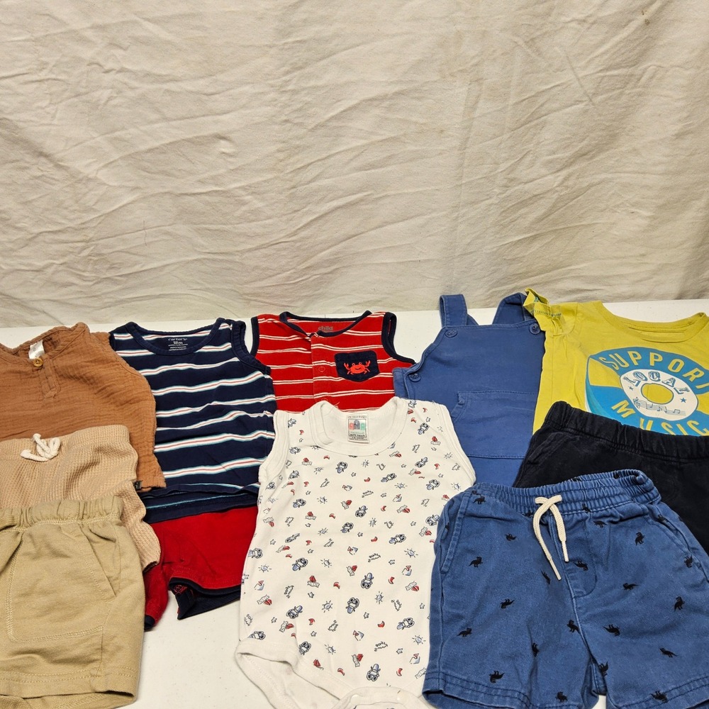 Carter's Gap Peek Mixed Lot Toddler Boys 18-24M Multicolor Summer Shorts Shirts
